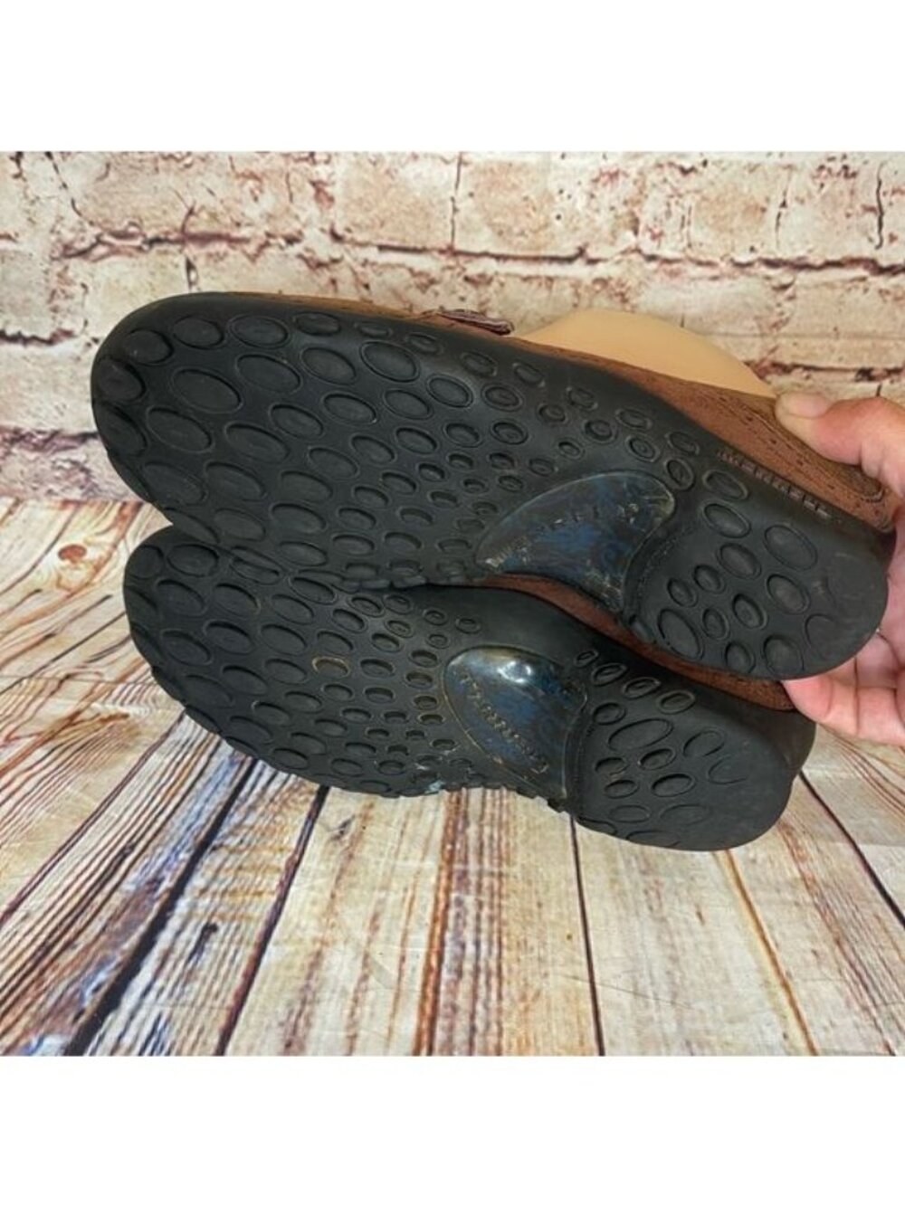 Merrell Plaza Bandeau Cherry Brown Suede Mary Jane Shoes Sz 7.5 - Picture 7 of 9